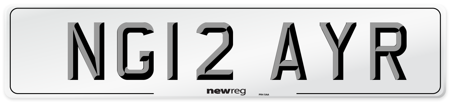 NG12 AYR Number Plate from New Reg